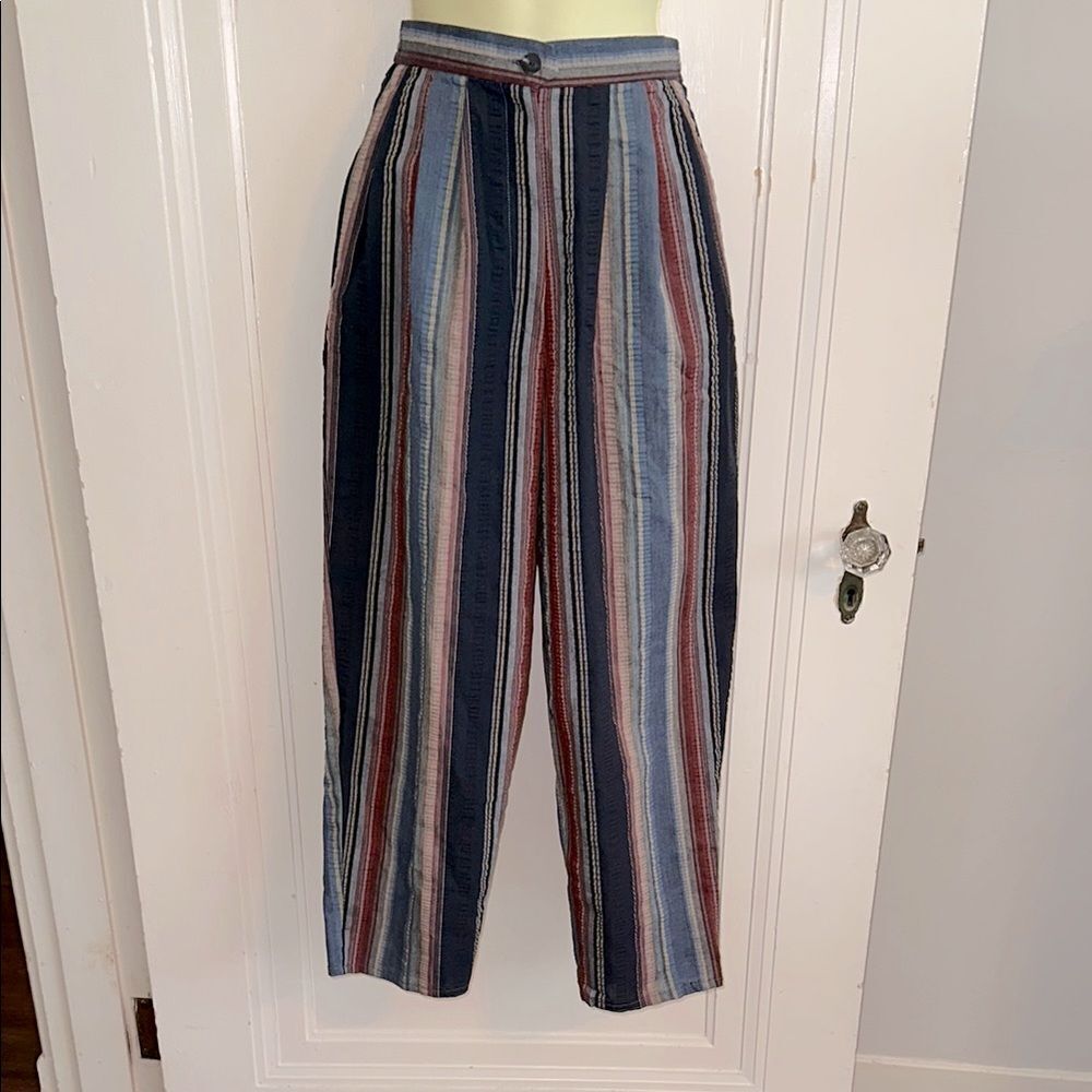Vintage‎ 70s/80s Robbie Sport Multi Color Madras Cloth Cropped/Ankle Pants
